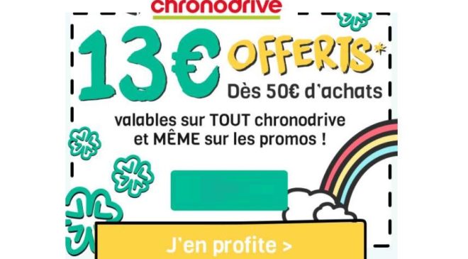 13€ de remise dès 50€ sur Chronodrive