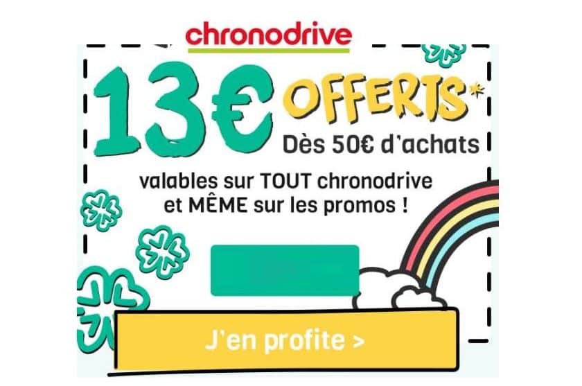 13€ de remise dès 50€ sur Chronodrive