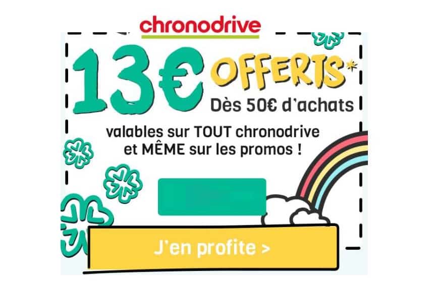 13€ de remise dès 50€ sur Chronodrive (nouveau client)