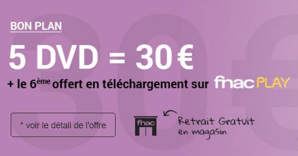 30€ les 5 DVD + 1 film en téléchargement gratuit