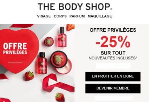 Offre Saint Valentin The Body Shop