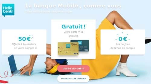 Ouverture Hello bank ! 50€ offerts + CB gratuit + 0€ frais pour l’ouverture d’un compte