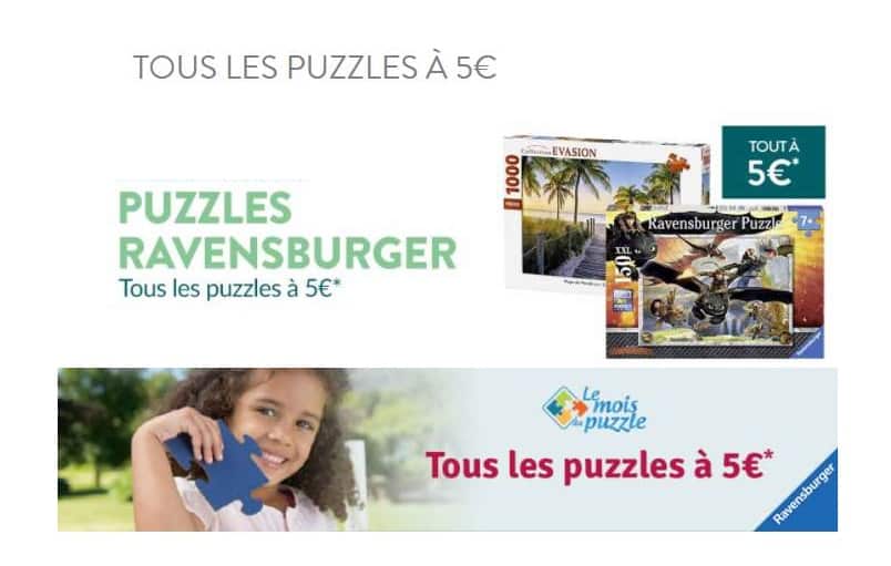 Mois du Puzzle Ravensburger : tous les puzzles à 5€