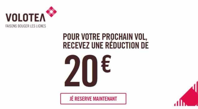 Remise de 20€ sur les vols Volotea