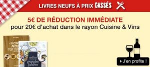 Remise de 5€ sur les coffrets & livres de cuisine 