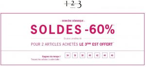 Soldes 1-2-3 : 2 achetés = le 3ème gratuit 