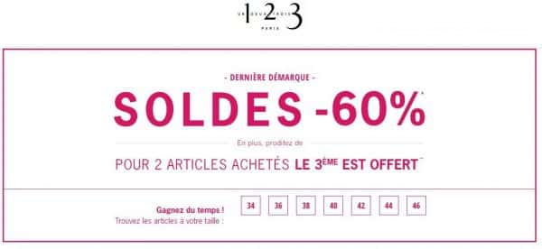 Soldes 1-2-3 : 2 achetés = le 3ème gratuit