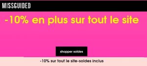 Soldes MissGuided : 10% supplémentaire 