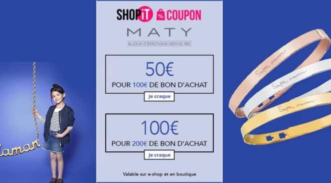 bons d’achats Maty sur Showroomprivé 