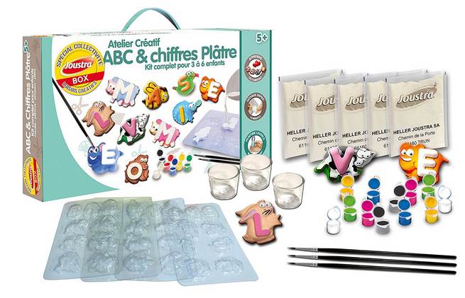 12,26€ l’atelier créatif Joustra ABC et chiffres en plâtre (au lieu du double)