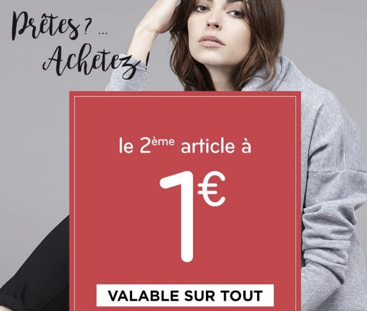 1 article MIM acheté = le second à 1€ 