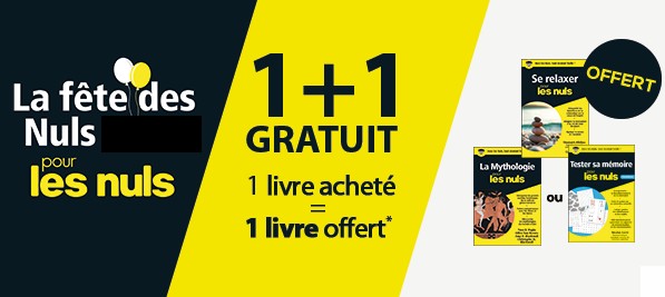 1 livre les Nuls acheté = 1 livre les Nuls gratuit (fête des nuls)