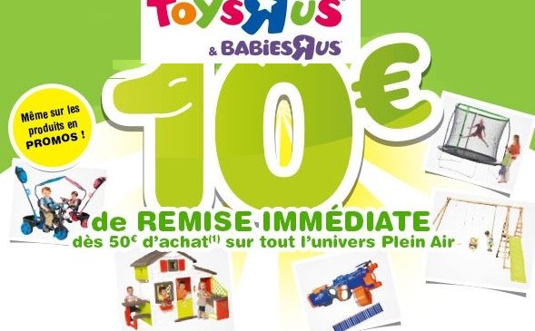 10€ de remise sur les articles Plein Air Toys’R Us 