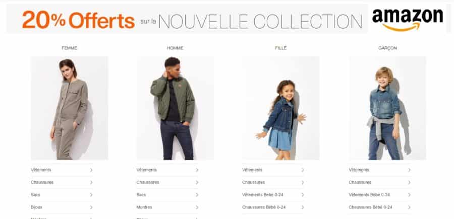 Code promo : -20% sur les nouvelles collections Mode Amazon