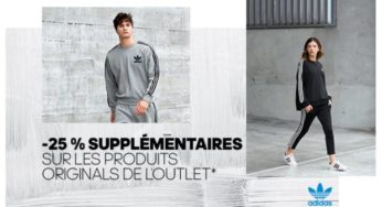 24h seulement : 25% en plus sur l’ Outlet Adidas Originals + livraison gratuite