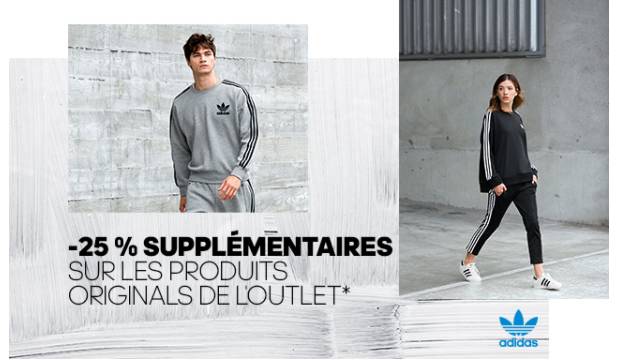 24h seulement : 25% en plus sur l’ Outlet Adidas Originals + livraison gratuite