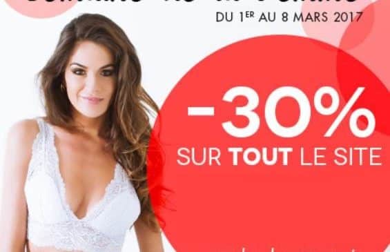 30% supplementaire sur tout Mademoiselle lingerie