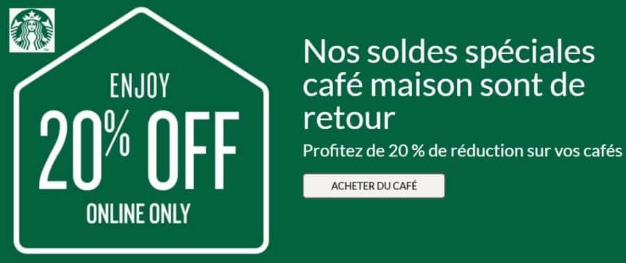 Boutique Starbucks : 20% de remise sur les cafés 