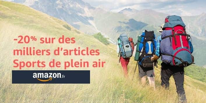 Spécial Plein Air Amazon : -20% sur des milliers d’articles sports, randonné, camping, cyclo.. (Code promo)