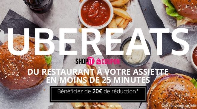 Coupon UberEATS : 20€ de remise 