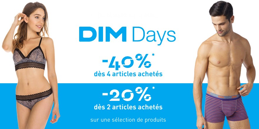 Dim Days : 2 articles = -20% / 4 articles = -40%