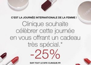 Journée de la femme Clinique : remise de 25%