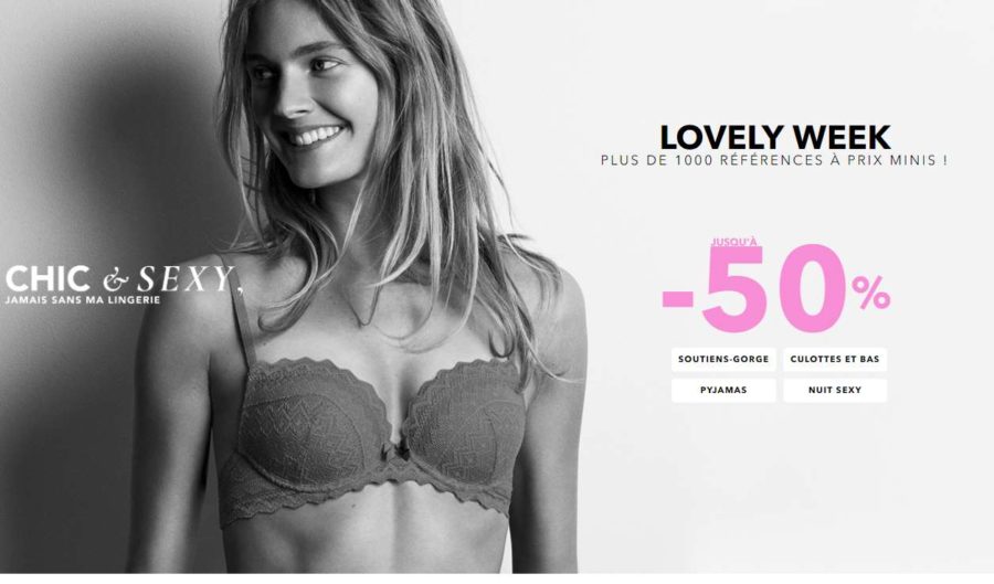 Lovely week Etam : Jusqu’à -50% (mode et lingerie) + 20% supplementaire ce week-end