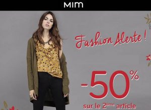 Mim Fashion Alerte : 1 acheté = le second à moitié prix