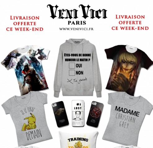 Livraison gratuite sans minimum sur VeniVeci (T-shirts originaux et personnalisables)