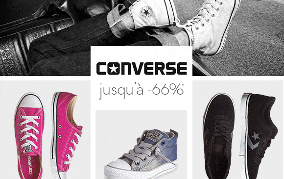 Vente privée Converse : T-shirts - chaussures Converse pas chères