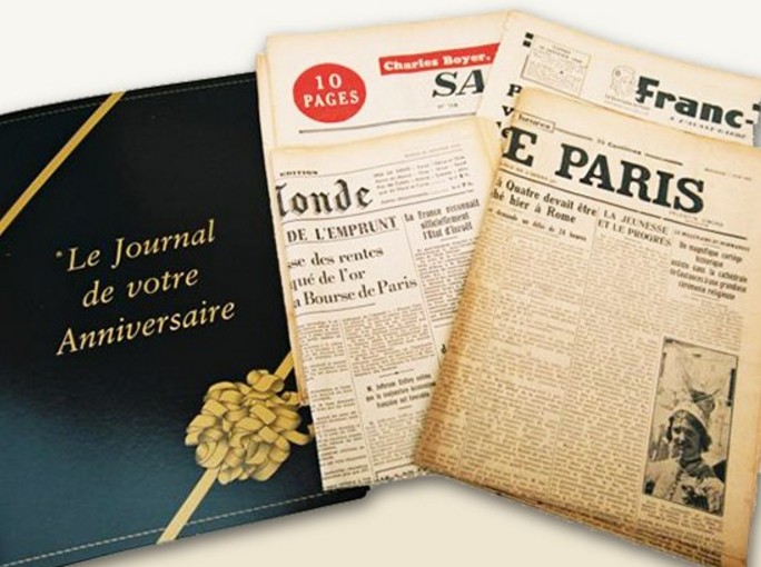 Journal du jour de sa naissance moitié prix : 12,5 euros le bon d’achat de 25 euros (ou 15€ les 30€)