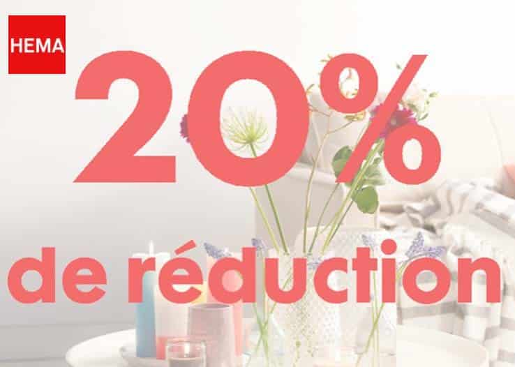 20% de remise sur HEMA jusqu’à dimanche