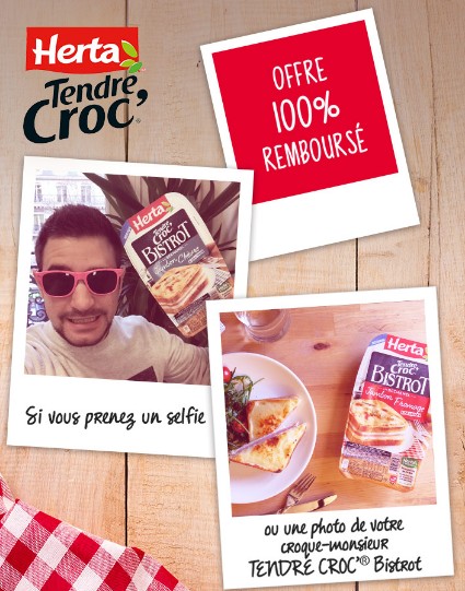 1 croque-monsieur Herta GRATUIT (Tendre Croc’ Bistro) via Shopmium