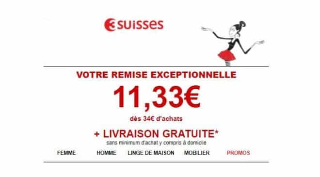 11,33€ sur 3Suisses dès 34€ d'achat