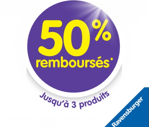 50% de remboursement sur les Puzzles & Jeux Ravensburger 