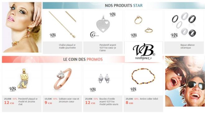 Bijoux argent et fantaisie moins chers sur VosBijoux