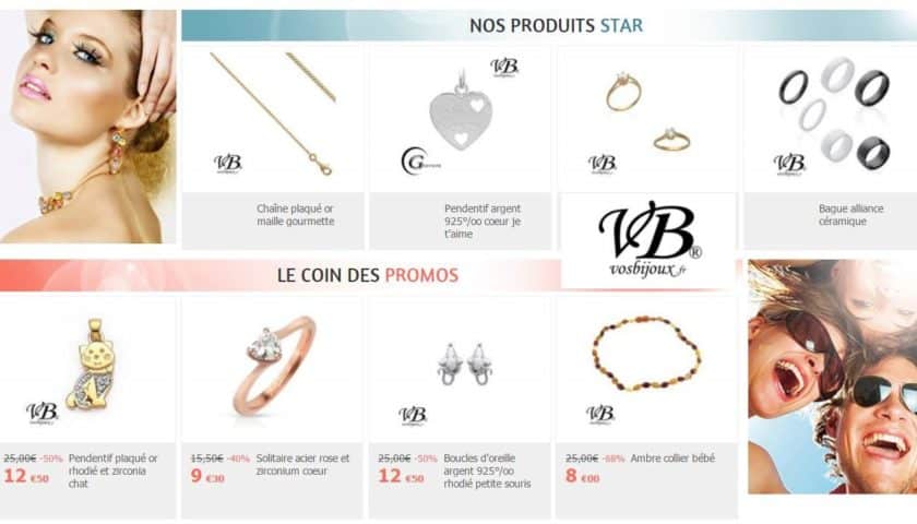 Bijoux argent et fantaisie moins chers sur VosBijoux