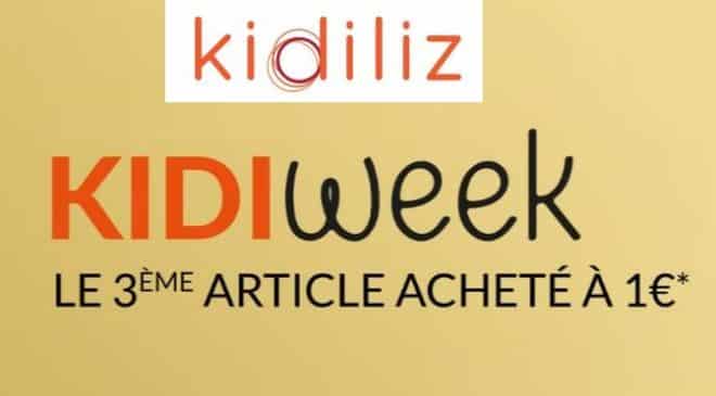 Kidiweek de Kidiliz : 2 articles achetés = le troisième à 1 euro