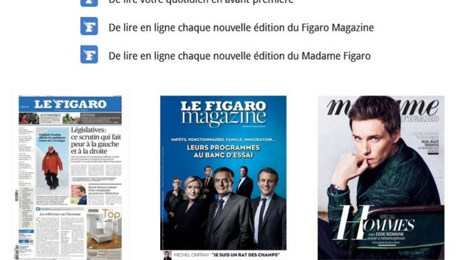 Lisez gratuitement le Figaro tous les jours pendant 6 mois‏