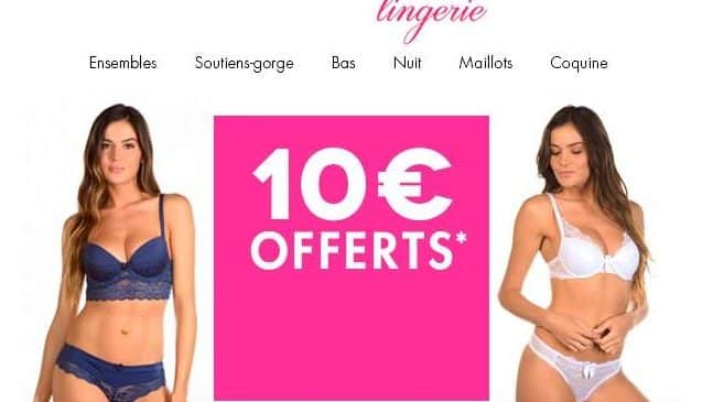 Mademoiselle lingerie : remise de 10€ 