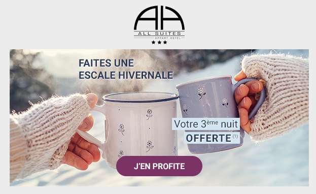 Offre All Suites Appart Hôtel : 3 nuits pour le prix de 2 (Bordeaux, Dunkerque, Pau, Le Teich, La Teste de Buch)