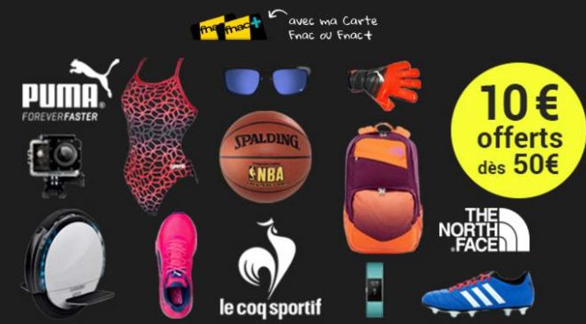 Rayon sport FNAC : 10€ offerts dès 50€