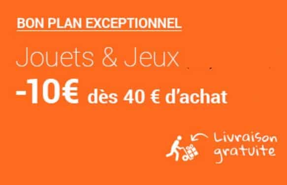 Remise de 10€ dès 40€ d’achat jouets & jeux FNAC 