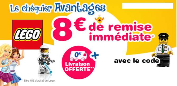 Remise immédiate Lego sur Toys’R US : -8€ dès 40€ d’achat + livraison gratuite 🚚