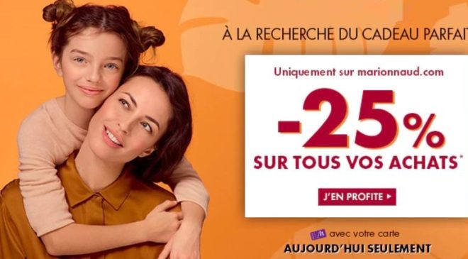 remise de 25% sur Marionnaud