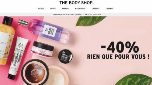 remise de 40% sur tout The Body Shop