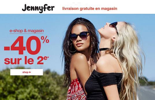 1 article achete Jennyfer le second a -40%