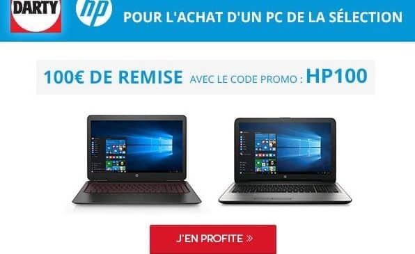 100€ de remise immédiate sur 30 ordinateurs HP