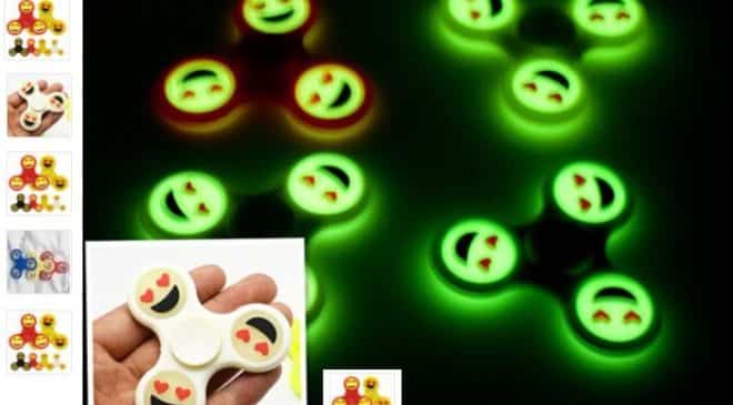 1,06€ le Hand Spinner smiley phosphorescent