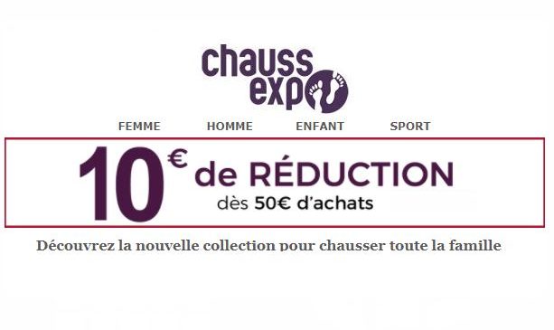10€ de réduction sur ChaussExpo